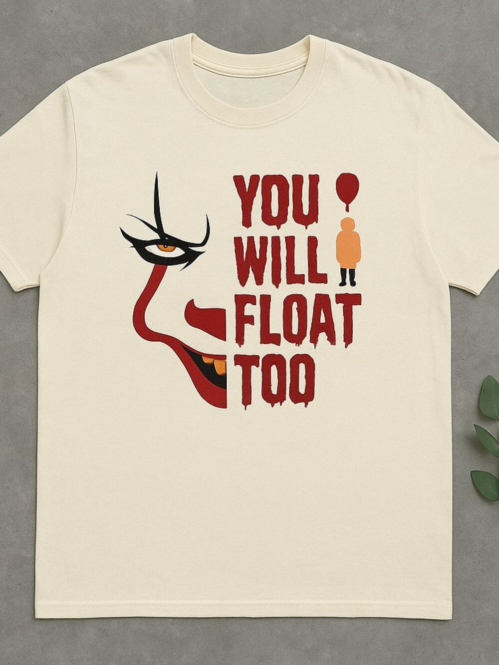 You Will Float Too Halloween Mineral Wash T-Shirt Spooky Horror Graphic Tee